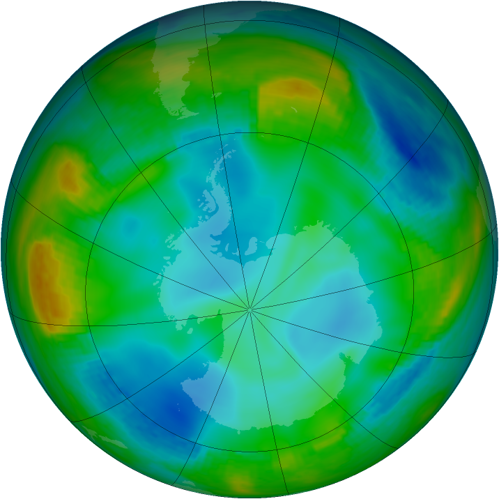 Antarctic ozone map for 17 June 1982